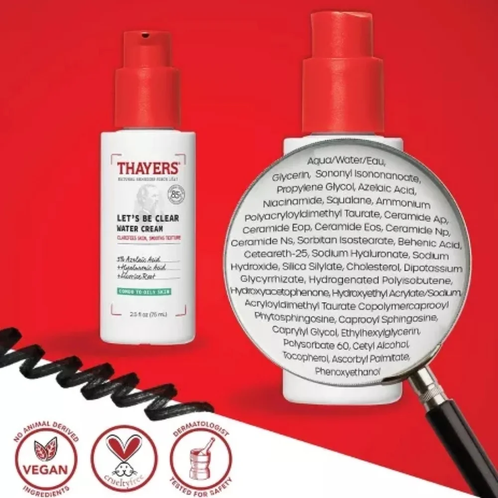 Thayers Natural Remedies Let's Be Clear Water Cream Face Moisturizer.